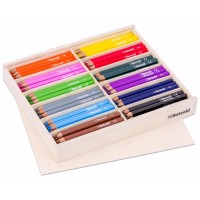 Creioane colorate in cutie de lemn cu capac 144 buc