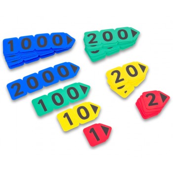 Sistemul zecimal, cartonase cu formare numerelor până la 9999, din plastic